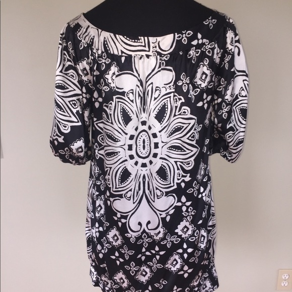 White House Black Market Floral Tunic Top Dress - Picture 6 of 7